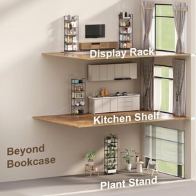 HOMCOM Regał na książki, stojący regał 5 półek, industrialny regał biurowy z metalowym stelażem, otwarty regał do przechowywania do salonu, biura, gabinetu, 60x30x170,5 cm, Czarny