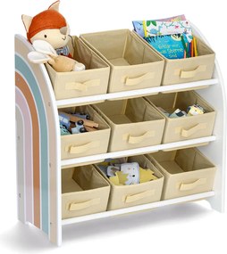 Regał dla dzieci z tekstylnymi pudełkami RAINBOW, MDF