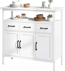 HOMCOM Komoda z regulowanymi półkami, bufet z szufladami, 95 cm, biały | Aosom PL