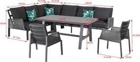 Doppler ELBA - 5-częściowy aluminiowy ogrodowy zestaw obiadowy - Towar z drobną wadą (N578)