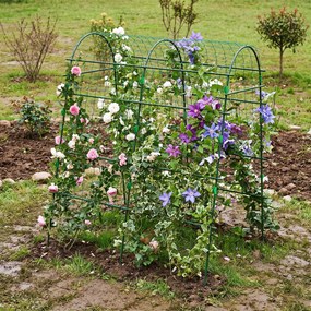Outsunny Trellis, Podpora dla roślin pnących, Regulowane szpaler, Siatka roślinna, Konstrukcja roślinna do ogrodu, balkonu, stal, zielony, 144 x 167 x 206 cm