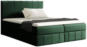 Zielone łóżko kontynentalne z pojemnikiem 5 rozmiarów N9-B41