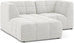 Biały narożnik z materiału bouclé (lewostronny/z szezlongiem) Aloha – Makamii