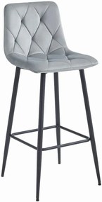 Srebrno szary welurowy hoker glamour do wyspy P6-W29