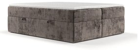 Brązowe łóżko boxspring ze schowkiem 140x200 cm Yoko – Maison de Rêve