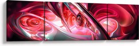 Obraz czerwonych fraktali (170x50 cm)