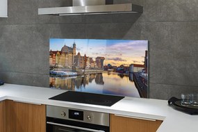 Panel Szklany Gdański Port o Wschodzie Słońca