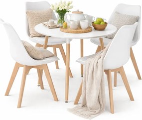 Biały stół + 4 białe krzesła E5-L33