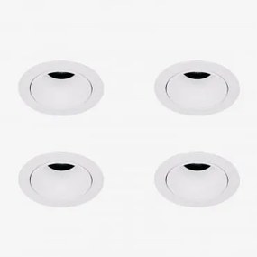 Pack 4 Wbudowanych Downlightów Led Z Okrągłymi Ramkami Ø5 Cm Do Użytku - Sklum