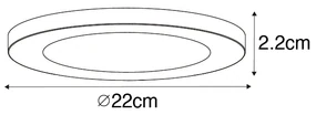 Zewnetrzna Zestaw 6 natynkowych lub wpuszczanych reflektorów White 22 cm z diodami LED z 3-stopniową funkcją ściemniania do ciepłej barwy - Trans Oswietlenie zewnetrzne
