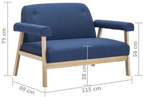 2-osobowa sofa tapicerowana Uxis 2B - granatowa