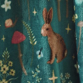 Zielony koc z mikropluszu 130x170 cm Enchanted Twilight Animals – Catherine Lansfield