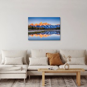 Obraz ośnieżonych szczytów górskich (70x50 cm)