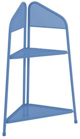 Niebieska metalowa półka narożna na balkon Garden Pleasure MWH, wys. 100 cm