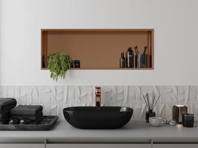 Mexen X-Wall-R półka wnękowa z kołnierzem 90 x 30 cm, miedź szczotkowana - 19C0903010