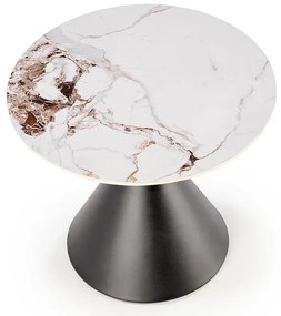 Ława kawowa w stylu glamour biały marmur + czarny - Nito 3X