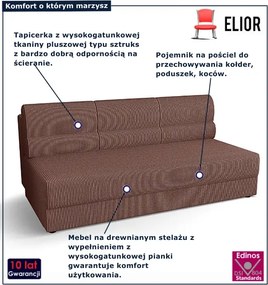 Rozkładana wersalka w kolorze łososiowym F1-Z87