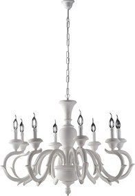 Żyrandol Fiorenza Shabby White Wooden Chandelier 8 Lights 125 Ø93 BL172-8-BCO