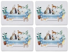 Zestaw 4 korkowych mat stołowych 21.5x29 cm Cooksmart ® Curious Cats