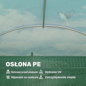 Outsunny Szklarnia ok. 2,7 x 2 x 2 m tunel foliowy z półkami, rolowane drzwi na zamek błyskawiczny, 6 okien siatkowych, wsporniki | Aosom PL