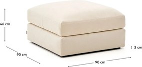 Beżowy podnóżek z tkaniny szenilowej Alea – Kave Home