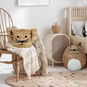 Dziecięcy kosz na zabawki z hiacyntu wodnego w naturalnym kolorze ø 35x26 cm Rabbit – Compactor