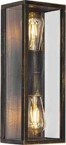 Kinkiet vintage antyczne złoto 38 cm 2-punktowe IP44 - Charlois