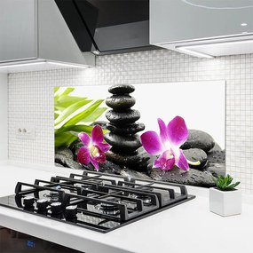 Panel Szklany Równowaga: Orchidea i Kamienie Zen