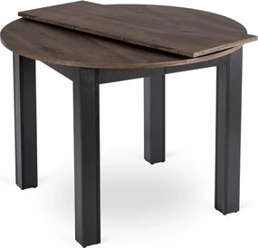 Zestaw Stół Okrągły Rozkładany HARRY 102-142 cm Orzech/Czarny i 4 Krzesła BRAGA Orzech/Krem