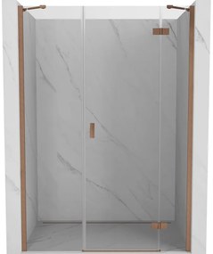Mexen Mist-H drzwi prysznicowe uchylne prawe 140 cm, transparent, miedź szczotkowana - 8A5-140-001-65-00-P