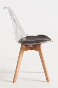 Zestaw 4 Krzese Synk Przezroczyste Siedzisko