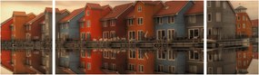 Obraz kolorowych domów (170x50 cm)