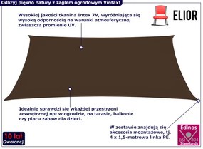 Brązowy prostokątny żagiel cieniujący do ogrodu - Vintax