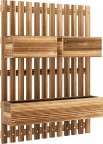 Outsunny Zestaw skrzynek na kwiaty, montaż na ścianie, możliwość przesuwania, lite drewno, 60 x 16 x 80 cm | Aosom PL