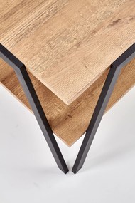 Ława prostokątna dąb złoty/czarna z półką 113/63/45 cm VOLTA