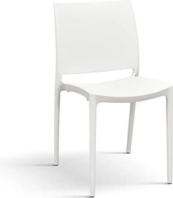 Zestaw 6 białych krzeseł polipropylenowych z możliwością sztaplowania - NORTH BEACH