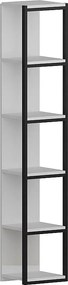Nowoczesny regał na książki – 33,7 x 180 x 29,5 cm – czarno-biały – płyta wiórowa
