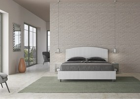 Łóżko wyposażone w stelaż z listwami z pojemnikiem 160x190 Frassino biała Dora