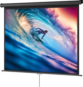 HOMCOM Ekran projekcyjny 171 x 128 cm przekątna 213,36 cm 4:3 HD 4K Tworzywo sztuczne, metal Kino domowe | Aosom PL