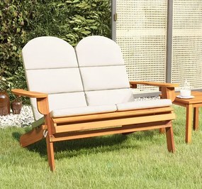 Drewniana ławka ogrodowa z oparciem kremowy E9-M29