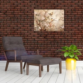 Obraz - Obraz ptaka w stylu vintage II. (70x50 cm)