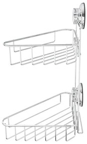 Narożna samoprzylepna metalowa półka łazienkowa w kolorze srebra Bestlock Bath – Compactor