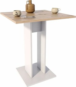 Stolik kwadratowy barowy dąb artisan + biały P7-K85