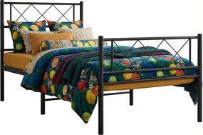 Czarne metalowe łóżko pojedyncze 100x200cm S3-F72