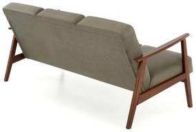Sofa MILANO 3S oliwkowa/orzech trzyosobowa HALMAR
