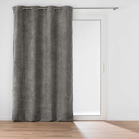 Antracytowa zasłona z szenilu 140x260 cm Leo – douceur d'intérieur