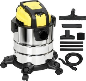 HOMCOM odkurzacz na mokro i sucho, na kółkach, potrójny system filtrów, 20 L zbiornik na kurz