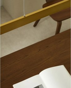 Lampa wisząca LED w kolorze złota z metalowym kloszem Boadella – Kave Home