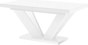 Biały stół z rozkładanym blatem w wysokim połysku Viva 2