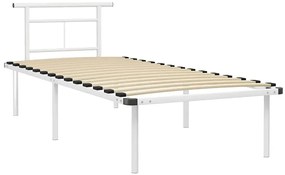 Metalowe łóżko pojedyncze w kolorze białym 90x200 cm - Nikel